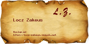 Locz Zakeus névjegykártya